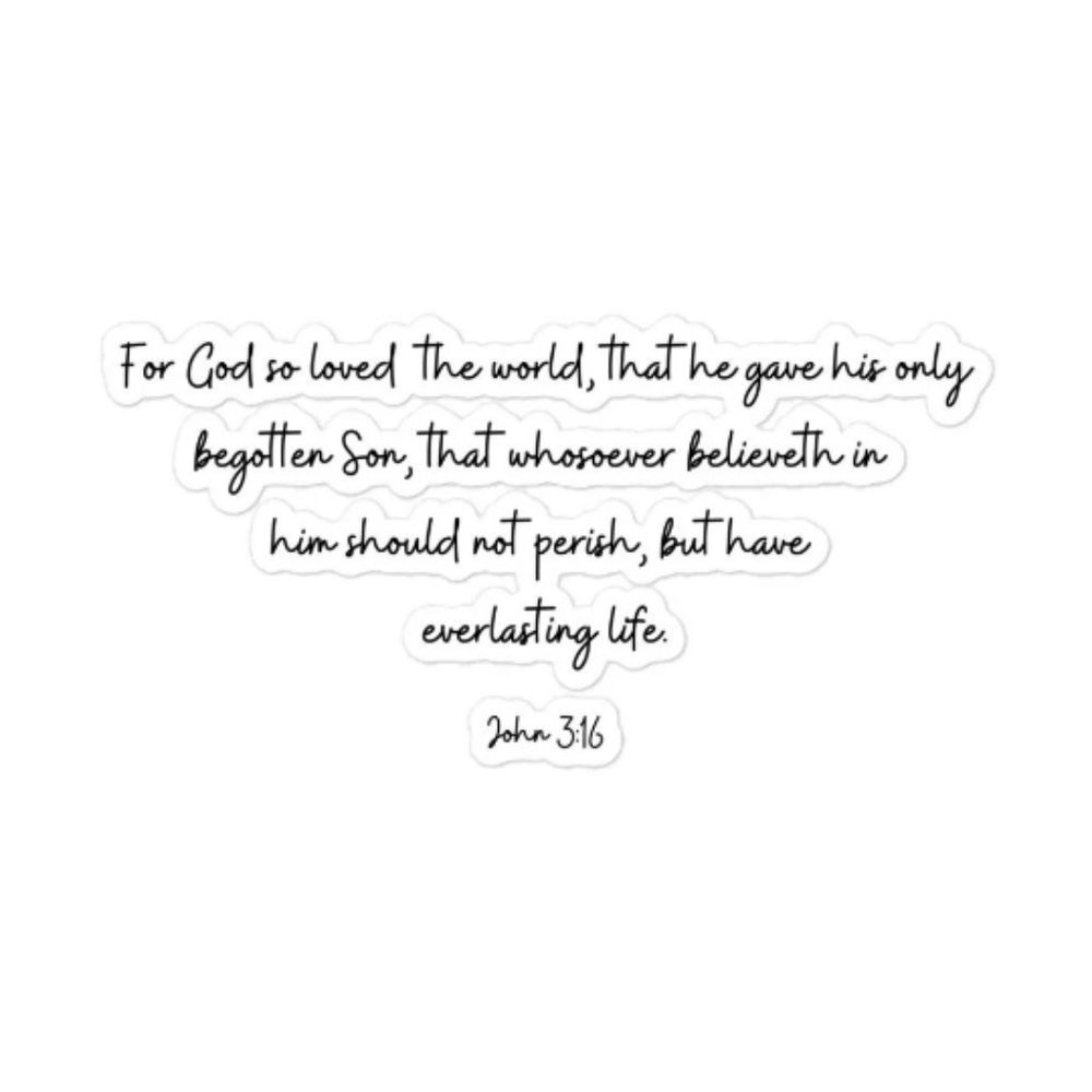 John 3:16 Bubble-free Vinyl Sticker